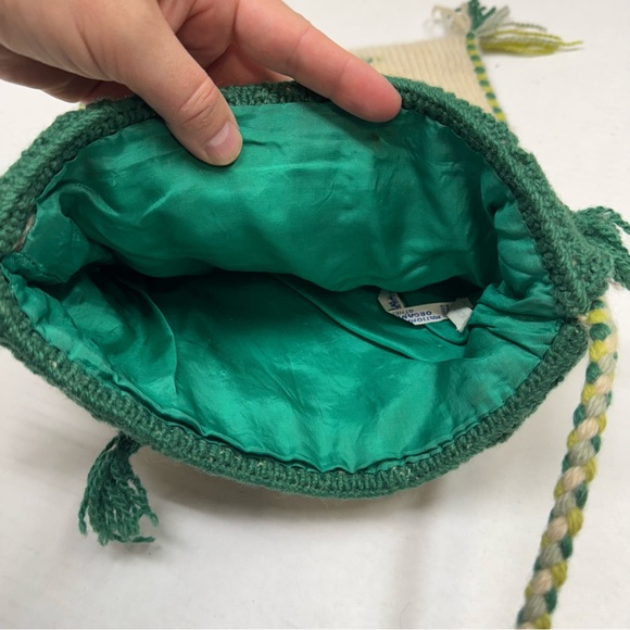 Vintage Greek Handwoven Tagari Shoulder Bag Crossbody Tote Boho Hippie 100% Wool - Picture 10 of 12